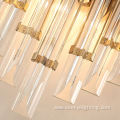 Triangular strip glass crystal gold wall lamp